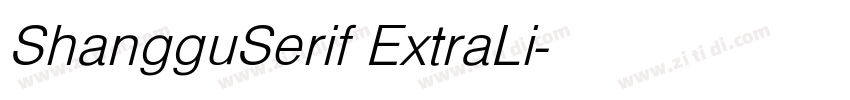 ShangguSerif ExtraLi字体转换